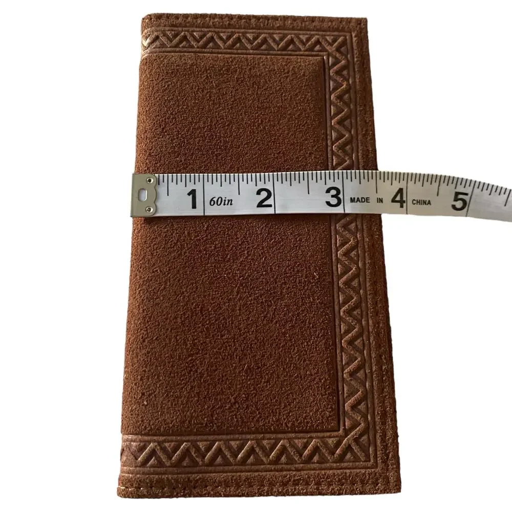 NWT Men’s JUSTIN RODEO SUEDE LEATHER RFID WALLET WITH GEOMETRIC TRIM 23093767W1